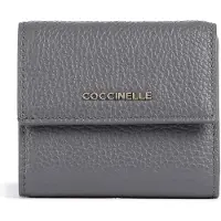 Coccinelle Leren portemonnee Metallic Soft Wallet Grained Leather Stove blauwgrijs