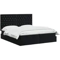 vidaXL Ottoman bed met matras met hoofdeinde 2 st Zwart Fluweel