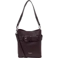 Marc O'Polo Leren schoudertas Brinni Bucket Bag Black Cherry donkerbruin