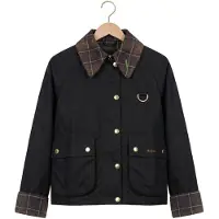 Barbour Dames Jassen Icons Tartan Collar Spey Wax Jacket - Zwart - Maat XS