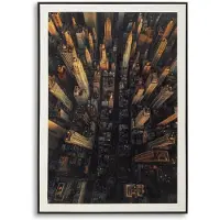 Mauro Ferretti Schilderij On Canvas New York Laquared With Frame -a 72×4×102 cm