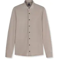 Olymp Japanese Knitted Overhemd Twill Bruin | Taupe | Maat 43