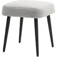 HOMCOM -Fußhocker-Polyester, Stahl-42L x 42B x 47H cm-Hellgrau