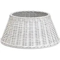 Spies Online Witte kerstboommand van riet, Ø56 x 22 cm – Geweven kerstboomonderzetter – Decoratieve kerstboommand – Wit
