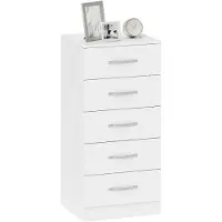 HOMCOM Drawer Chest-Spaanplaat-40L x 35B x 85H cm-Wit