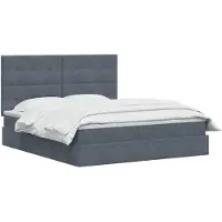 vidaXL Opslag bed met matras Donkergrijs 180 x 200 cm Fluweel