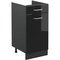 Vicco Keukenonderkast R-Line Zwart hoogglans/Antraciet 40 cm zonder werkblad, Model 61065