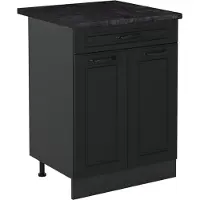 Vicco Keukenonderkast R-Line Antraciet landelijk/Antraciet 60 cm met lade antraciet werkblad, Model 61078