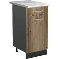Vicco Keukenonderkast R-Line, Artisanaal eiken/Antraciet, 40 cm marmer werkblad