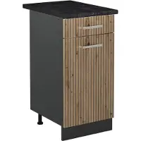 Vicco Keukenonderkast R-Line, Artisanaal eiken/Antraciet, 40 cm antraciet werkblad