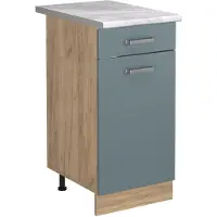 Vicco Keukenonderkast R-Line, Blauw-grijs/Goudkleurig Eiken, 40 cm marmer werkblad