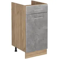 Vicco Keukenonderkast R-Line, Beton/Goudkleurig Eiken, 40 cm zonder werkblad