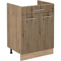 Vicco Keukenonderkast R-Line Artisanaal eiken/Goudkleurig Eiken 60 cm met lade zonder werkblad, Model 61192