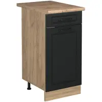 Vicco Keukenonderkast R-Line Antraciet landelijk/Goudkleurig Eiken 40 cm goudkleurig eiken werkblad, Model 61136