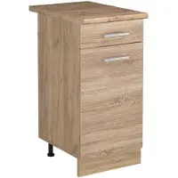 Vicco Keukenonderkast R-Line Sonoma/Goudkleurig Eiken 40 cm goudkleurig eiken werkblad, Model 61174