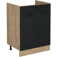 Vicco Keukenonderkast R-Line Antraciet landelijk/Goudkleurig Eiken 60 cm met lade zonder werkblad, Model 61184