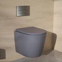 Mirlux Hangtoilet Varo Grijs - Randloos Wandcloset - Softclose Zitting - Keramisch Toiletpot - Zwevend Toilet