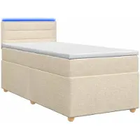 vidaXL Boxspringbed met matras Crèmekleurig 90 x 200 cm Stof