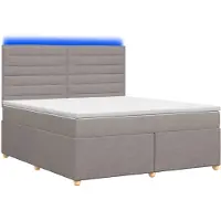 vidaXL Boxspringbed met matras, taupekleurig, 140 x 200 cm, met stoffen bekleding