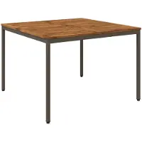 vidaXL Tuin Eettafel Natuurlijk en Koffie 110 x 108,5 x 75 cm