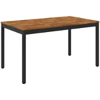vidaXL Tuin Eettafel Naturel en Zwart 141 x 80,5 x 75 cm