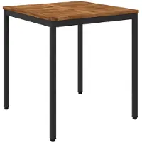 vidaXL Tuin Eettafel Naturel en Zwart 70 x 68,5 x 75 cm