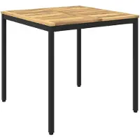 vidaXL Tuin Eettafel Whitewash en zwart 80 x 80,5 x 75 cm