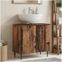 vidaXL Wastafel kabinet voor de badkamer HAARLEM Oud hout
