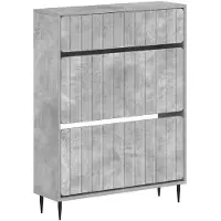 vidaXL Schoenenkast ZWOLLE 78 x 24 x 103 cm Bewerkt hout Betongrijs