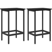 vidaXL Barkruk, 2 stuks, zwart, eikenlook, 40 x 32 x 64 cm