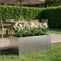 vidaXL Plantenbak zilver 120 x 80 x 60 cm Roestvrij staal