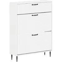 vidaXL Schoenenkast HAARLEM 78 x 24 x 103 cm Bewerkt hout Wit