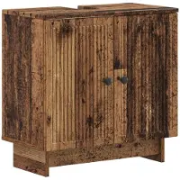 vidaXL Wastafel kabinet voor de badkamer EDE Oud hout