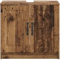 vidaXL Wastafel kabinet voor de badkamer UTRECHT Oud hout