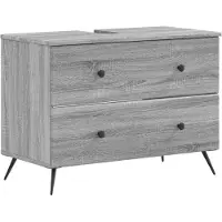vidaXL Wastafel kabinet voor de badkamer BREDA Grijs Sonoma