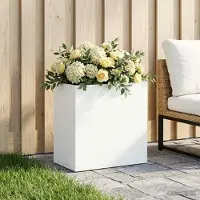 vidaXL Plantenbak Wit 50 x 30 x 40 cm Koudgewalst staal