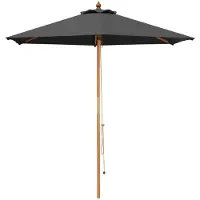 vidaXL Tuinparasol Ø 270 x 248 cm massief eucalyptushout Antraciet