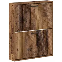 vidaXL - Wandgemonteerde - Schoenenkast - HAARLEM - 71 - x - 17 - x - 86 - cm - Oud - hout