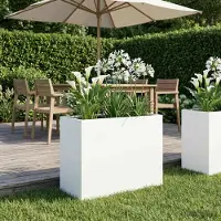 vidaXL Plantenbak Wit 60 x 30 x 40 cm Koudgewalst staal