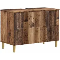vidaXL Wastafel kabinet voor de badkamer ARNHEM Oud hout