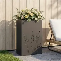 vidaXL Plantenbak Zwart 50 x 30 x 75 cm Koudgewalst staal