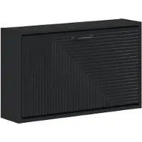 vidaXL Wandgemonteerde Schoenenkast HAARLEM 71 x 17 x 43 cm Zwart