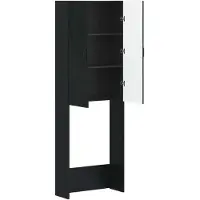 vidaXL Toiletkast HAARLEM Zwart 66 x 25,5 x 190 cm Bewerkt hout