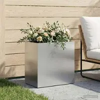vidaXL Plantenbak zilver 50 x 30 x 50 cm Gegalvaniseerd staal