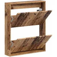 vidaXL Wandgemonteerde Schoenenkast ALKMAAR 71 x 17 x 86 cm Oud hout