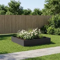 vidaXL Plantenbak Zwart 100 x 100 x 20 cm Koudgewalst staal