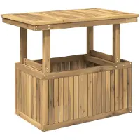 vidaXL Tuin-eettafel van massief acaciahout, in hoogte verstelbaar