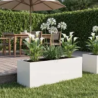 vidaXL Plantenbak Wit 60 x 20 x 20 cm Koudgewalst staal