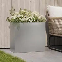 vidaXL Plantenbak zilver 50 x 20 x 40 cm Roestvrij staal