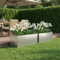 vidaXL Plantenbak 2 st zilver 40 x 20 x 20 cm Gegalvaniseerd staal